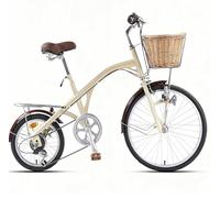 BEDOIN Women's City Vintage Bike Adjustable Seat, Lightweight Steel Frame for Urban Commuting, Shopping Leisure Ride 24inch/7speed