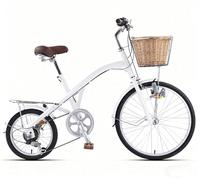 BEDOIN Women's City Vintage Bike Adjustable Seat, Lightweight Steel Frame for Urban Commuting, Shopping Leisure Ride 24inch/7speed
