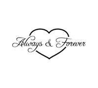 Bedoom Love Decor Wall Stickers Home Decoration Decals Always Forever Love Shape Pattern Wall Vinyl Sticker Living Room Small - 24x57cm