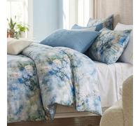 Bedorm Blue Floral Duvet Cover Queen 100% Cotton Bedding Set White and Blue Flower Print 3 Pcs Soft & Breathable Duvet Cover Set with Zipper Closure Vintage Bedroom Decor