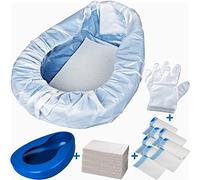 Bedpan Set with 30 Super Absorbent Pads and Disposable Liners, Bed Pans for Elderly Females Women and Men Comfortable, Thick PP Extra Large Heavy Duty by MINIVON
