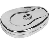 Bedpans for Elderly Men and Women, Stainless Steel Bed Pan with Lid 4000ml Silver 35.5x28x6cm