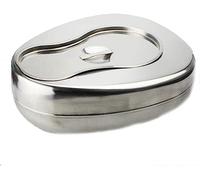 Bedpans for Elderly Men and Women, Stainless Steel Bedpan with Lid Silver 35x29 cm