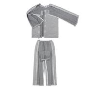 Bedridden Patient Clothing, Long-Sleeved Bedridden Pajamas Set,Post-Operative Adaptive Clothing,Tear Away Patient Clothes(S)