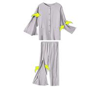 Bedridden Patient Clothing, Long-Sleeved Patient Pajamas Set, Tear Away Bedridden Patient Clothes, Post-Operative Adaptive Clothing(XL)
