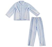 Bedridden Patient Clothing, Long-Sleeved Patient Pajamas Set, Thick Post-Operative Adaptive Clothing for Men, Tear Away Bedridden Patient Clothing(Blue,M)