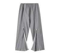Bedridden Patient Clothing, Men's Post Shoulder Surgery Shirts, Tear Away Patient Pants, Bedridden Patient Clothing with Two-Way Zipper(Grey Pants,XL)