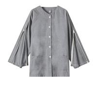 Bedridden Patient Clothing, Men's Post Shoulder Surgery Shirts, Tear Away Patient Pants, Bedridden Patient Clothing with Two-Way Zipper(Grey Top,XL)