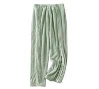 Bedridden Patient Clothing, Post Shoulder Surgery Shirts, Tear Away Pants, Fluffy Patient Pajamas Soft Fleece Bedridden Patient Clothing(Green Pants,L)