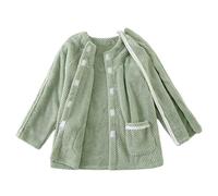 Bedridden Patient Clothing, Post Shoulder Surgery Shirts, Tear Away Pants, Fluffy Patient Pajamas Soft Fleece Bedridden Patient Clothing(Green Top,XL)