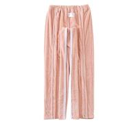 Bedridden Patient Clothing, Tear Away Pants Post Surgery Recovery Pajama Bottoms with Two-Way Zipper Bedridden Patient Clothing(Pink a,M)