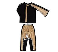 Bedridden Patient Clothing, Tear Away Patient Clothes Double Zipper Bedridden Pajamas Set Fleece Thickened Suitable for Elderly, Washable,Black,XL