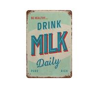 BeDrink Milk Daily Tin Sign Metal Plaque Art Hanging Iron Painting Retro Home Kitchen Garden Garage Wall Decor(15x30cm）6x12 inch-168