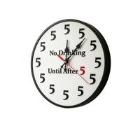 Bedroom 25 x 25 cm Funny Silent Easy to Read No Drink | Silent decorative clock for kitchen, bedroom, living room, country house, apartment, study and study room