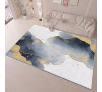 Bedroom Area Rug 60 x 90 cm Flannel Non Slip Soft, Watercolor Artistic Marble Lines Theme Kids Room Play Crawl Mat, Grey Machine Washable Low Pile Carpets Home for Decor Gifts Non Shedding