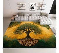 Bedroom Area Rug Fantasy Style Printed Carpets 160 x 230 cm, Machine Washable Non-Slip Rug - Tree Of Life Celtic Knot Low-pile Carpet for Kitchen Bedroom Dining Room - Kid & Pet Friendly