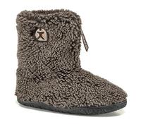 Bedroom Athletics Mens Gosling Snow Tipped Sherpa Slipper Boot Soft Warm fluffy Zip Memory Foam Indoor Outdoor Machine Washable non slip Ankle Boot house Slippers - Dark Chocolate UK 9/10