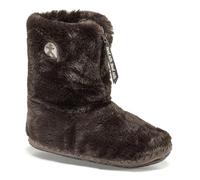 Bedroom Athletics Womens Marilyn Classic Faux Fur Slipper Boot Soft Warm Zip Fastening Memory Foam Durable Machine Washable - Dark Chocolate - UK 9/10