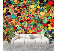 Bedroom Background Wall Photo Wallpaper 200x140 cm 3D Polka Dot Pattern Kids Wall Stickers Decals Peel and Stick Removable Colorful for Nursery Bedroom Living Room Art murals Decorations
