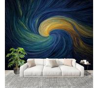 Bedroom Background Wall Photo Wallpaper 250x175 cm 3D Dynamic Lines Kids Wall Stickers Decals Peel and Stick Removable Blue for Nursery Bedroom Living Room Art murals Decorations