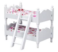Bedroom Bunk Bed Miniature Furniture Model Accessories Role Play Furniture Floral Print Doll Shop