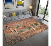Bedroom Carpet 3D Printing Animal Giraffe Giraffe 140 X 200 Cm - Indoor Doorway Non-Slip Floor Mat Carpet - Soft Touch - Polyester - Easy To Clean - Suitable For Dining Room, Kitchen, Ta -817245049194