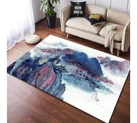Bedroom Carpet 3D Printing Chinese Style Mountain And Water Landscape Painting 90 X 150 Cm - Indoor Doorway Non-Slip Floor Mat Carpet - Soft Touch - Polyester - Easy To Clean - Suitable -7576933506611