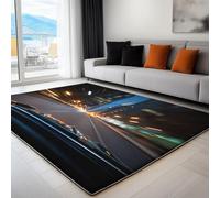 Bedroom Carpets Nature Landscape Printed Area Rugs 60 x 90 cm, Machine Washable Non-Slip Rug - City Architecture Nightscape Short Pile Carpet for Kitchen Bedroom Dining Room - Kid & Pet Friendly