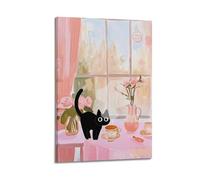 Bedroom Cat Colorful PrintWall Decoration Posters Motivational Wall Posters Suitable for Office Gym Bedroom Decoration AestheticFrame-style 24x36inch(60x90cm)