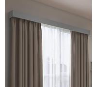 Bedroom Curtain Track System with Box, Decorative 3-in-1 Curtain Rails for Indoor, Wall Mounted Curtain Valance Boards, Customized Length(Gray,3.2m (10.5ft))