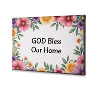 Bedroom Decor God Bless Our Home. Canvas Decorative Picture Religious Easter Decorations Rustic Home Decor(30x40cm)