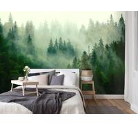 Bedroom decor wallpaper 3.12x2.19m green forest trees nature huge wall mural