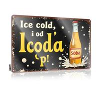 Bedroom Decorations Decoration Rustic Essentials | Ice Cold, Refreshing Soba Soda From Icod'a! Quality Metal Wall Decor For Room Home(20X30CM)