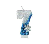 Bedroom Decorations Ice Snow Themed Birthday Cake Decoration With Blue Number Candles Flashing Blue Cake Toppers And Cupcake Toppers For Party Atmosphere (G, One Size)