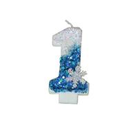 Bedroom Decorations Ice Snow Themed Birthday Cake Decoration With Blue Number Candles Flashing Blue Cake Toppers And Cupcake Toppers For Party Atmosphere (A, One Size)