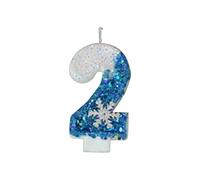 Bedroom Decorations Ice Snow Themed Birthday Cake Decoration With Blue Number Candles Flashing Blue Cake Toppers And Cupcake Toppers For Party Atmosphere (B, One Size)