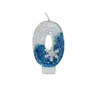 Bedroom Decorations Ice Snow Themed Birthday Cake Decoration With Blue Number Candles Flashing Blue Cake Toppers And Cupcake Toppers For Party Atmosphere (J, One Size)