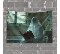 Bedroom Door Decor Ghost Reading By The Window Tapestry Bar Man Cave Decor Tapestrys(75X100CM)