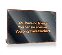 Bedroom Door Decor You Have No Friends, Enemies; Only Teachers. Tin Sign Office Tin Sign Bar Tin Signs Vintage(30X40CM)