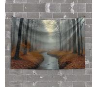 Bedroom Door Decorations A Serene Forest Stream On an Autumn Morning Tapestry Garage Decor for Men Tapestry for Bedroom Aestheti(75X100CM)