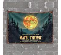 Bedroom Door Decorations Full Moon Rising: A Night of Adventure in The Wild Woods Tapestry Tapestry Wall Art Stuff for Boys Room(75X100CM)