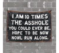 Bedroom Door Decorations Rude Warning Sign: 'I Am 10 Times The Asshole You Could Ever Be' Tapestry Funny Kitchen Decor Vintage Decor(75X100CM)