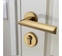 Bedroom Door Lock Brushed Brass Modern Household Handle Golden with Mortise 1Pcs(Door Locks Toilet 72mm)