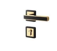 Bedroom Door Lock Indoor Magnetic Silent Room Wooden Gold American Split with Key(Black Gold,Silent)