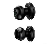 Bedroom Door Lock Round Ball Fingerprint Scanner(Black)
