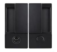 Bedroom Door Magnetic Flat Lock Handleless Design with Silent Push Pull Operation and Invisible Keyhole for Privacy, Suitable for Wooden Doors (Black)