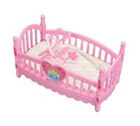 Bedroom Furniture, Miniature Doll House, 12.5x7.3x11cm Crib with Railings, Realistic Nursery Accessory, Bedstead Piece with Detailed Style, Photography Prop for Children Families Play