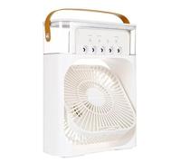 Bedroom humidifier, essential oil diffuser, desktop fan, blowing, cooling, humidification three and one, portable with handle, 5 speed settings, white