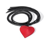 Bedroom Leather Heart-Shaped Tassel Long Whip Riding Training Outdoor Sports Horsewhip-ukhlB16 (Red)