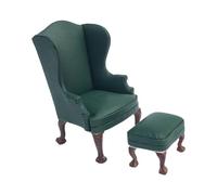 Bedroom Leather Sofa Dark Sofa Miniature Furniture Model Dolls House Couch Accessories Realistic Playset 1:12